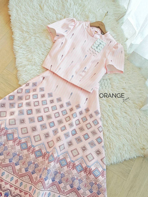 ORANGE JUICE Printed Tops With Long Skirts Sets